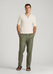 American Tall Outlet | Braided Knit Sweater Polo for Tall Men in White Sand