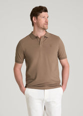 American Tall For Sale | Classic Polo with Embroidered Logo for Tall Men in Warm Brown