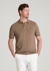 American Tall For Sale | Classic Polo with Embroidered Logo for Tall Men in Warm Brown