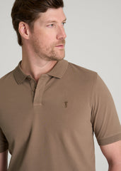 American Tall For Sale | Classic Polo with Embroidered Logo for Tall Men in Warm Brown