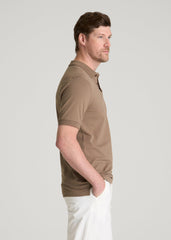American Tall For Sale | Classic Polo with Embroidered Logo for Tall Men in Warm Brown