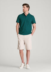 American Tall Online Shop | Coastal Perforated Polo for Tall Men in Deep Teal Floral