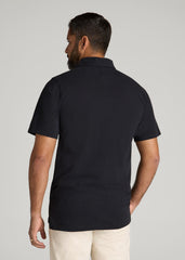 American Tall Outlet | LJ&S Ultra Soft Short Sleeve Cotton Polo for Tall Men in Vintage Black