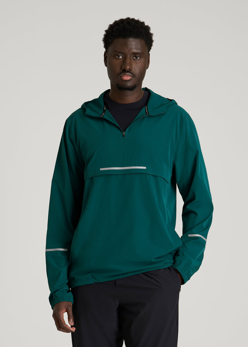 American Tall Online Shop | Featherweight Packable Anorak for Tall Men in Deep Teal