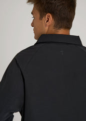 American Tall Outlet | Flex Nylon Collared Jacket for Tall Men in Black