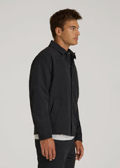 American Tall Outlet | Flex Nylon Collared Jacket for Tall Men in Black