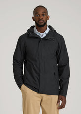 American Tall Online | Lightweight Rain Jacket for Tall Men in Black