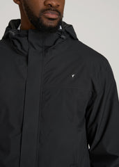 American Tall Online | Lightweight Rain Jacket for Tall Men in Black