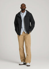 American Tall Online | Lightweight Rain Jacket for Tall Men in Black