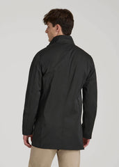 American Tall Sale | Zip Trench Coat for Tall Men in Black