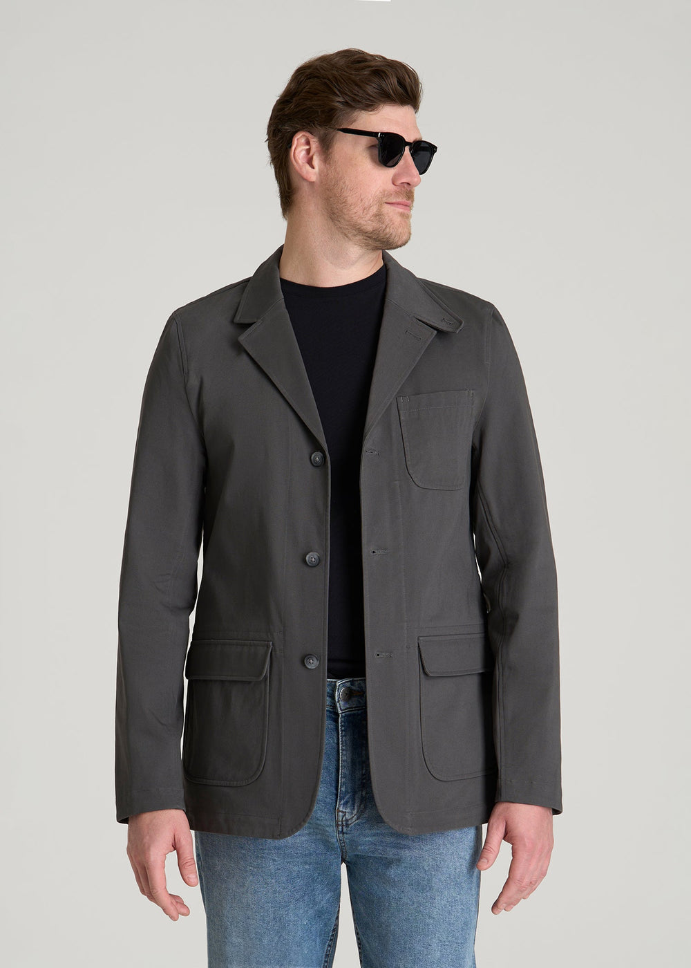 American Tall Sale | Stretch Commuter Chino Sport Coat for Tall Men in Slate