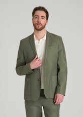 American Tall For Sale | Stretch Cotton Linen Blend Blazer for Tall Men in Olive