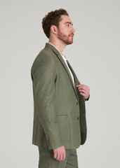 American Tall For Sale | Stretch Cotton Linen Blend Blazer for Tall Men in Olive