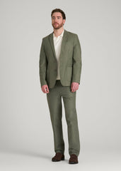 American Tall For Sale | Stretch Cotton Linen Blend Blazer for Tall Men in Olive