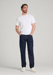 American Tall Online Shop | MILO Relaxed Tapered Fit Jeans for Tall Men in Deep Indigo Wash