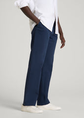 American Tall Outlet | Stretch Commuter Pleated Chinos for Tall Men in Navy Blue