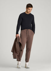 American Tall Outlet | Tech Motion Fleece Joggers for Tall Men in Coffee Quartz