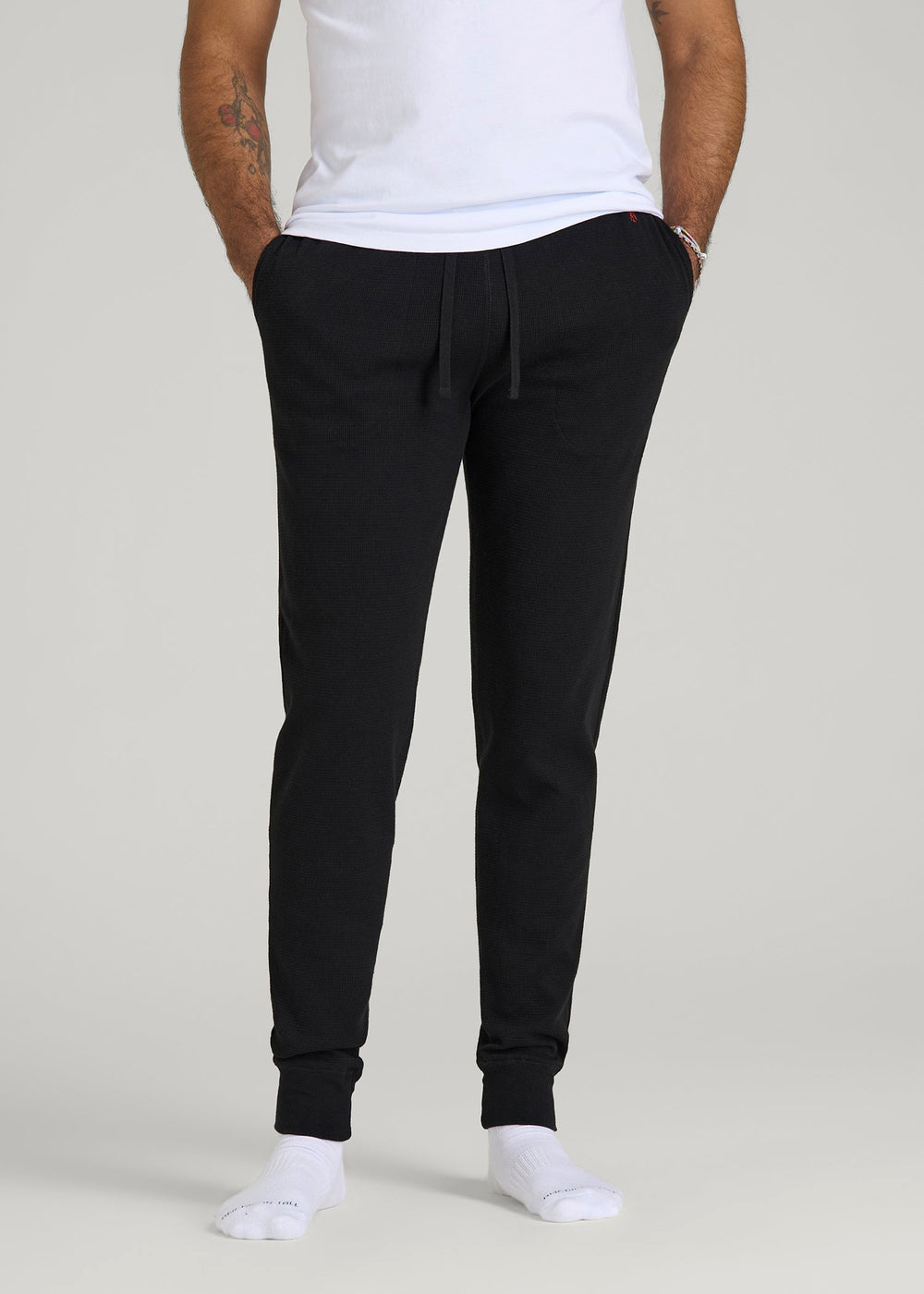American Tall For Sale | Waffle-Knit Lounge Jogger for Tall Men in Black