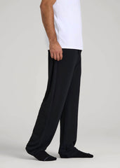 American Tall Discount | Open-Bottom Pajama Pants for Tall Men in Black