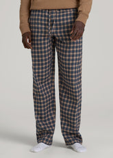 American Tall Online Shop | Flannel Pajama Pants for Tall Men in Navy and Woodsmoke Check