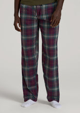 American Tall Outlet | Flannel Pajama Pants for Tall Men in Maroon Plaid