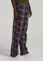 American Tall Outlet | Flannel Pajama Pants for Tall Men in Maroon Plaid