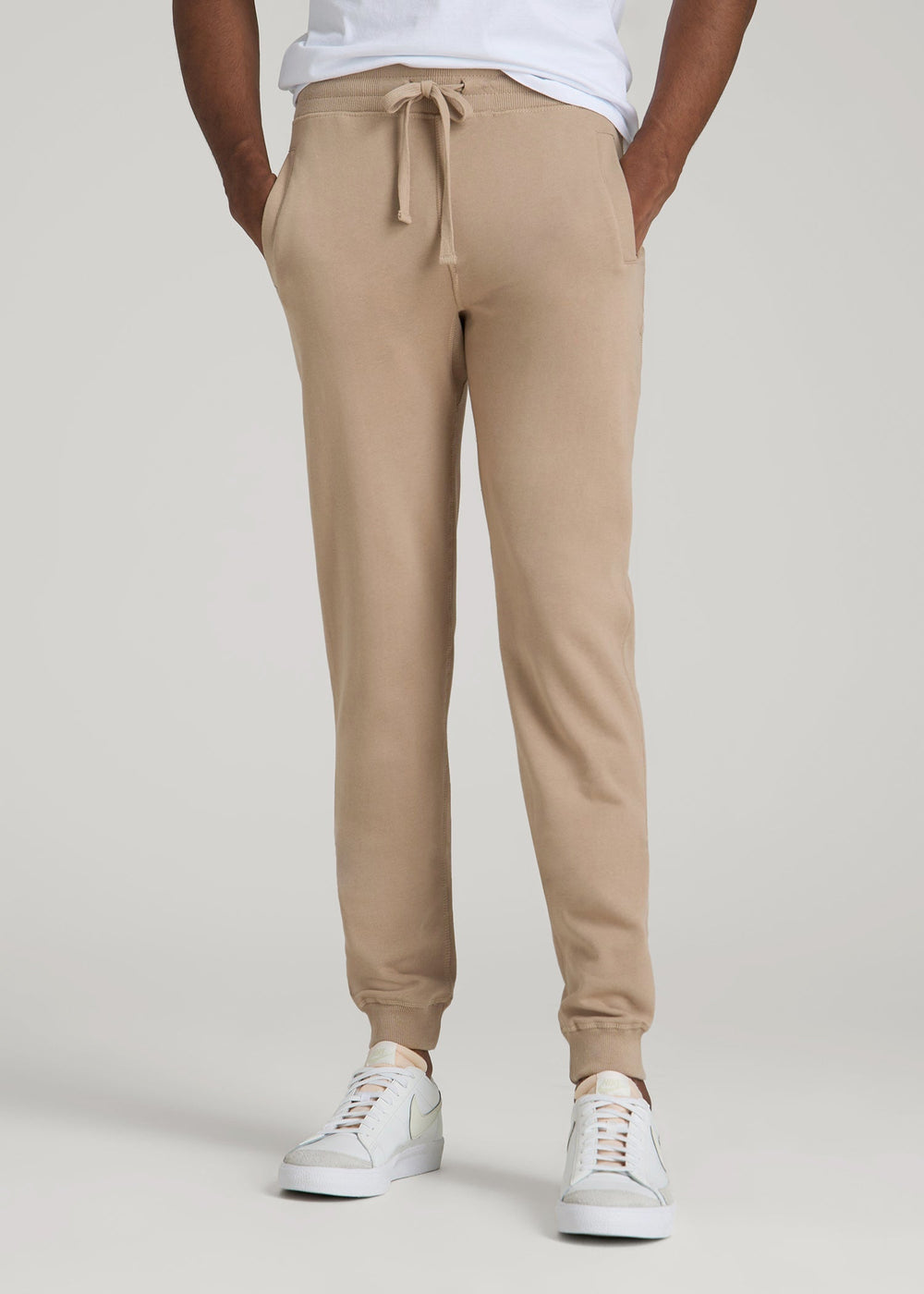 American Tall Outlet | Wearever 2.0 French Terry Joggers for Tall Men in Light Camel