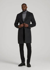 American Tall Sale | Wool Coat for Tall Men in Charcoal Mix