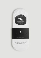 American Tall Online | No Show Socks for Tall Men 3-Pack in White