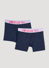 American Tall Outlet | 2-Pack Micro Modal Boxer Briefs for Tall Men in Navy