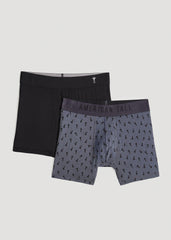 American Tall Online | Micro Modal Boxer Briefs for Tall Men in Giraffe Print & Black