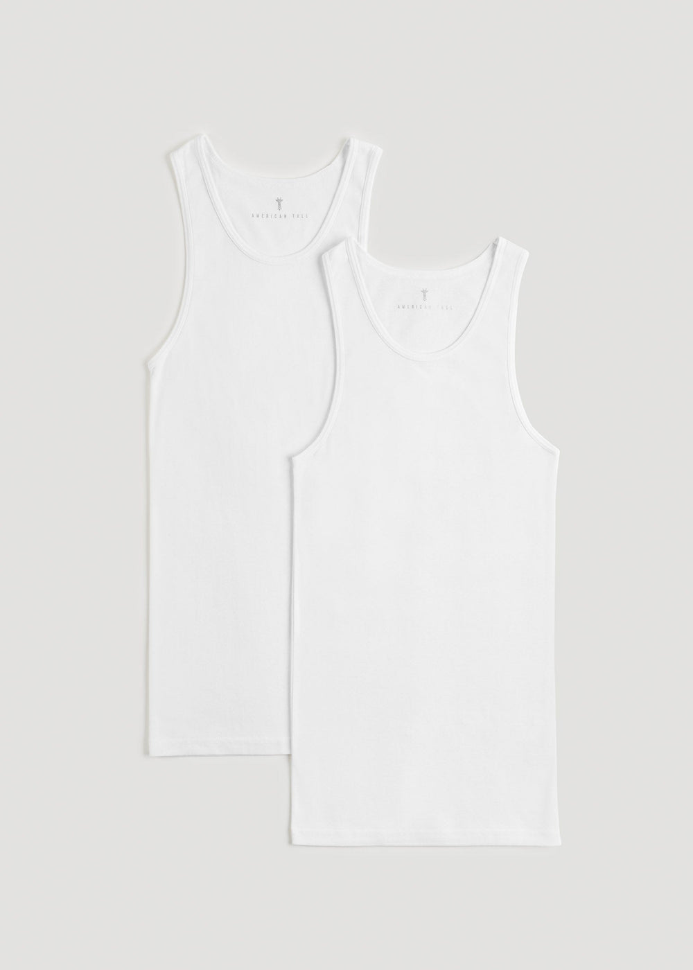 American Tall Discount | Ribbed Undershirt Tank Top for Tall Men in Bright White