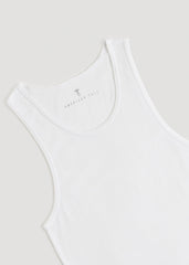American Tall Discount | Ribbed Undershirt Tank Top for Tall Men in Bright White