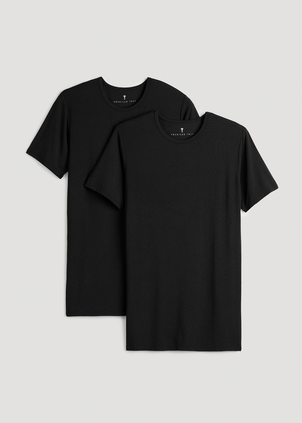 American Tall Online | 2-Pack Luxe Modal Crewneck Undershirts for Tall Men in Black