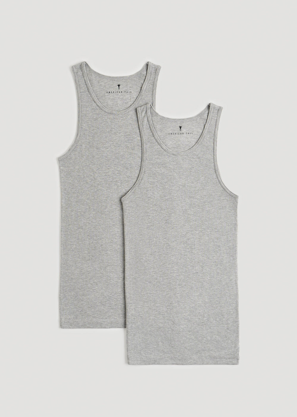 American Tall Sale | Ribbed Undershirt Tank Top for Tall Men in Grey Mix