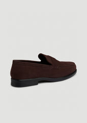 American Tall Outlet | Penny Loafers for Tall Men in Dark Brown Suede
