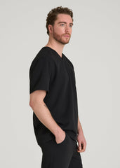 American Tall Discount | Short-Sleeve V-Neck Scrub Top for Tall Men in Black