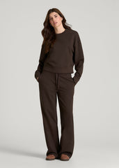 American Tall Online | Everyday Terry Midrise Wide Leg Pants for Tall Women in Espresso