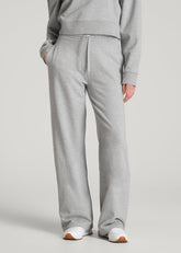 American Tall Sale | Everyday Terry Midrise Wide Leg Pants for Tall Women in Grey Mix
