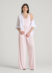 American Tall Online | Jersey Tank wide leg jumpsuit with pockets for Tall Women in Grey Lilac