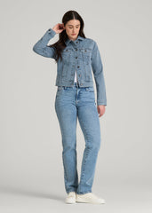 American Tall Sale | Classic Denim Jacket for Tall Women in Perfect Blue