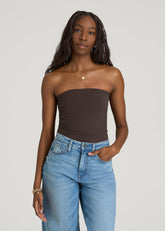 American Tall Online | Cotton Blend Tube Top for Tall Women in Espresso