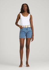 American Tall Outlet | Stretch Denim Shorts for Tall Women in Perfect Blue