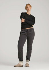 American Tall For Sale | FITTED Ribbed Long Sleeve Tee for Tall Women in Black