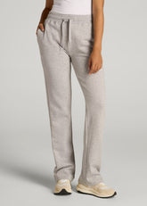 American Tall Online | Wearever Fleece Open-Bottom Sweatpants for Tall Women in Grey Mix
