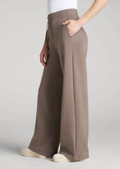 American Tall Outlet | Pull-On Tie Waist Wide Leg Pants for Tall Women in Portobello