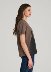American Tall Sale | Equestrian Graphic Tee for Tall Women in Brown