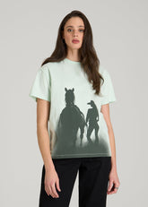 American Tall For Sale | Equestrian Graphic Tee for Tall Women in Blue