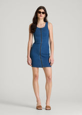American Tall Discount | Short Denim Tank Dress for Tall Women in New Colorado Blue