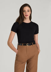 American Tall Online | Cropped Knit Tee for Tall Women in Black